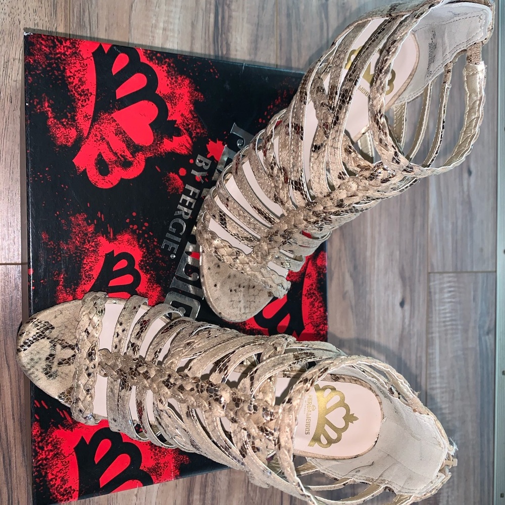 Fergalicious Gold Patterned Heels